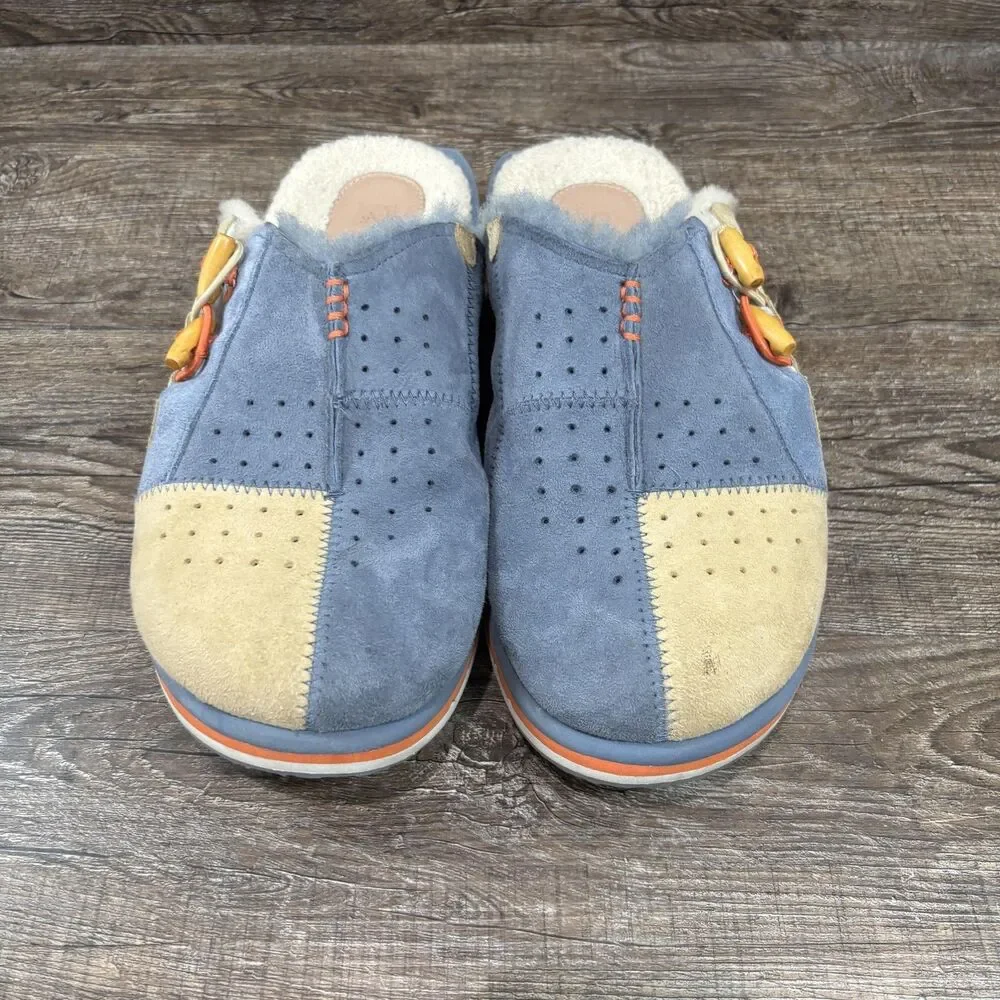 Deckers X Lab KO-Z Mule Slippers Men's 10 Blue Suede Shearling Lined